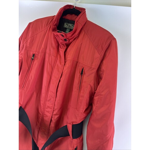 Lauren Active Ralph Lauren Red Ski Coat Zip Belted Jacket Snap Vintage Womens XL - Picture 6 of 16